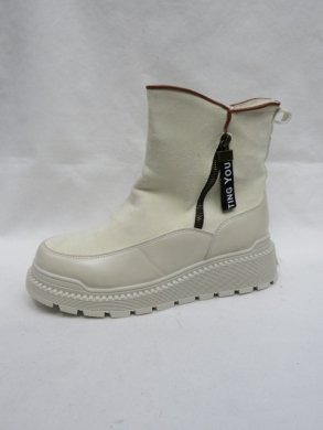 Botki damskie ocieplane na płaskim (36-41) DH-1 BEIGE