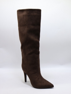 Kozaki damskie na szpilce (36-41) 2528A-1 BROWN