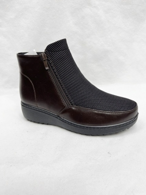 Botki damskie ocieplane na płaskim (36-42) 8150-3 BROWN