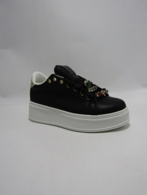 Buty sportowe damskie na płaskim (36-41) 85-968 BLACK