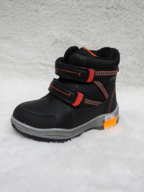 Botki chłopięce ocieplane (23-28) A121 BLACK/ORANGE