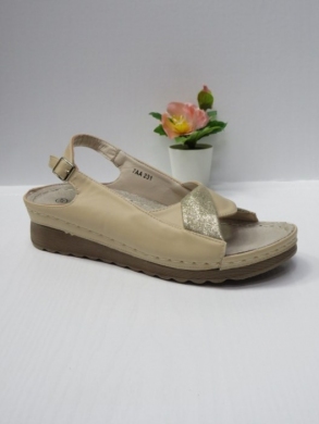 Sandały damskie na koturnie (36-41) 7AA231 BEIGE