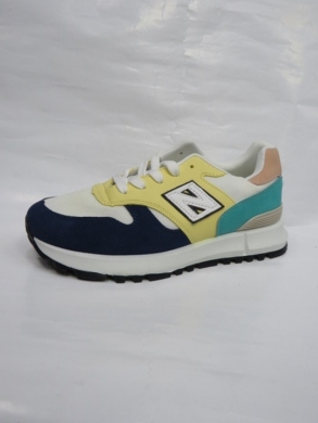 Buty sportowe damskie na płaskim (36-41) AB1784 BL/YELLOW