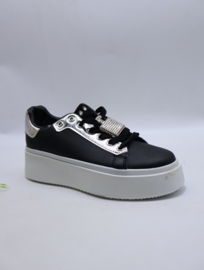 Buty sportowe damskie na płaskim (36-40) 681 BL/SILVER