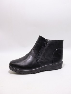 Botki damskie ocieplane na płaskim (36-42) 303-1 BLACK