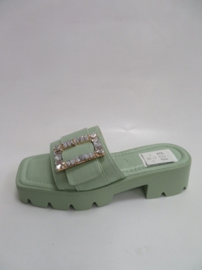 Klapki damskie na obcasie (36-41) SS135 GREEN
