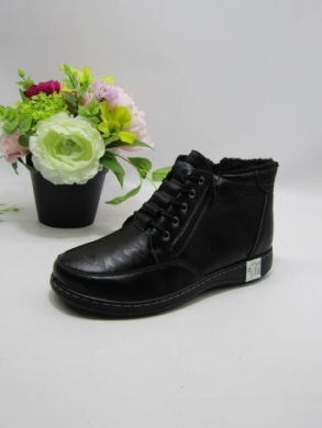 Botki damskie ocieplane na płaskim (36-42) C2382-1 BLACK