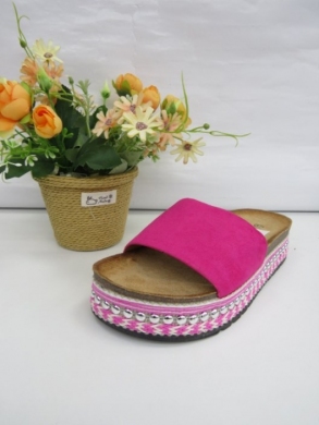 Klapki damskie na koturnie (36-41) 055-137 FUCHSIA