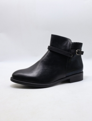 Botki damskie ocieplane na płaskim (36-41) HL61732 BLACK