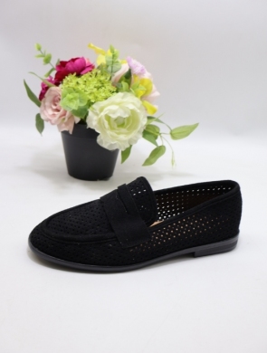 Mokasyny damskie na płaskim (36-41) E122 BLACK