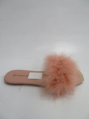 Klapki damskie z futerkiem (36-41) F-17 PINK