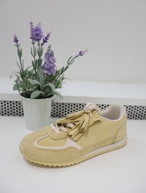 Buty sportowe damskie na płaskim (36-41) 9050 YELLOW