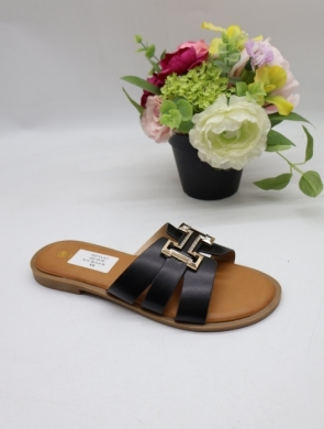 Klapki damskie na płaskim (36-41) SU073 BLACK