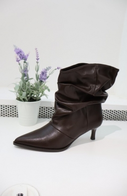 Botki damskie na szpilce (36-41) 69036 COFFE