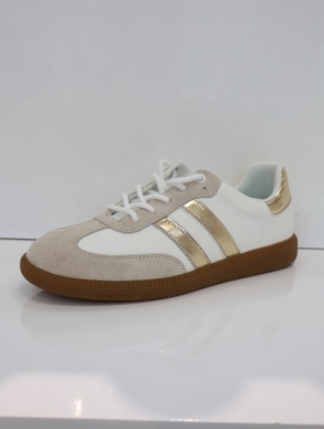 Buty sportowe damskie na płaskim (36-41) GD-XF-146 WH/GOLD