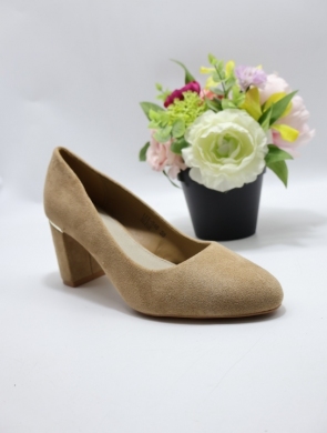 Czółenki damskie na obcasie (36-41) LE-546 BEIGE