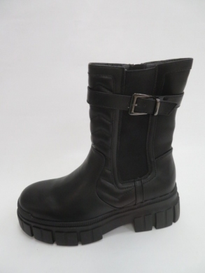 Kozaki damskie jesienne na płaskim (36-41) QT07 BLACK