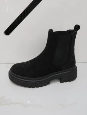 Botki damskie na płaskim (36-41) 8617 BLACK
