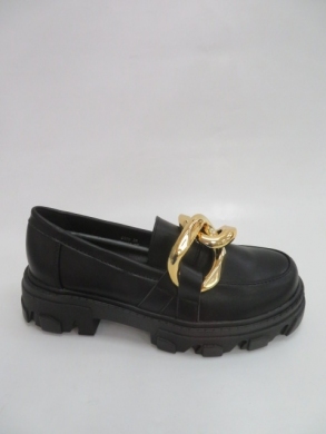 Mokasyny damskie na koturnie (36-41) G359 BLACK PU