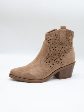 Botki damskie na obcasie (36-41) H2522-3 COFFE