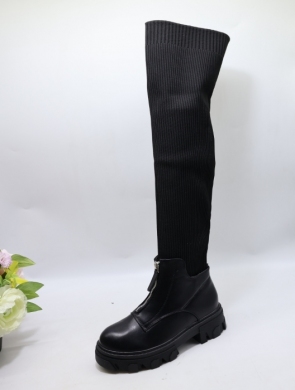 Kozaki damskie na płaskim (36-41) 9054 BLACK