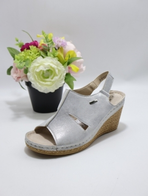 Sandały damskie na koturnie (36-41) 0619 SILVER