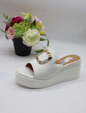 Klapki damskie na koturnie (36-41) 9920 WHITE