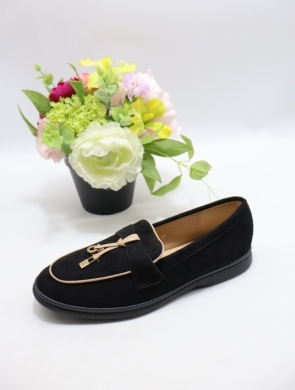 Mokasyny damskie na płaskim (36-41) O-283 BLACK