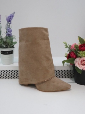 Kozaki damskie na obcasie (36-41) 9508 KHAKI