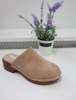 Klapki damskie na obcasie (36-41) YY48 KHAKI
