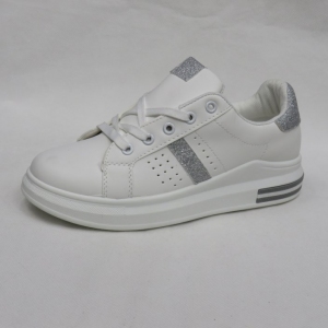 Buty sportowe damskie na płaskim (36-41) CNT-35 WHITE/SILVER