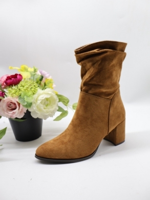 Botki damskie ocieplane na obcasie (36-41) HQ339 CAMEL