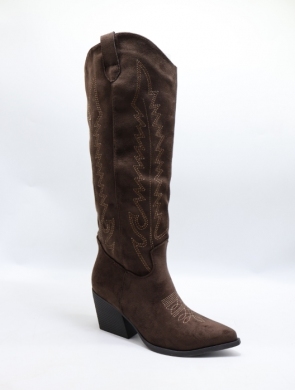 Kozaki damskie ocieplane na obcasie (36-41) RXJ295 MAROON