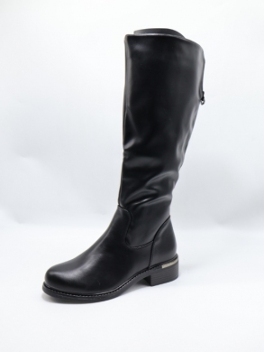 Kozaki damskie ocieplane na płaskim (36-41) H2420B BLACK