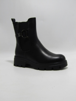 Botki damskie ocieplane na płaskim (36-41) SA3071-1 BLACK