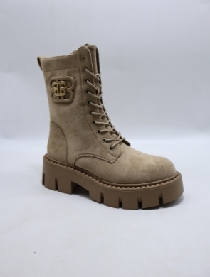 Botki damskie ocieplane na płaskim (36-41) 5808-2 KHAKI