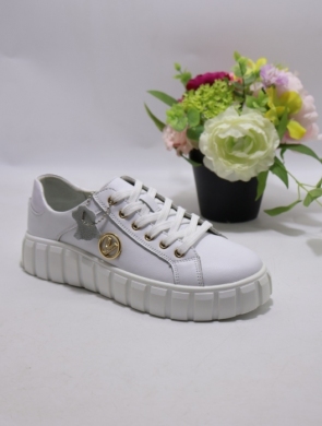 Buty sportowe damskie na płaskim (36-41) TH005 SKO WHITE