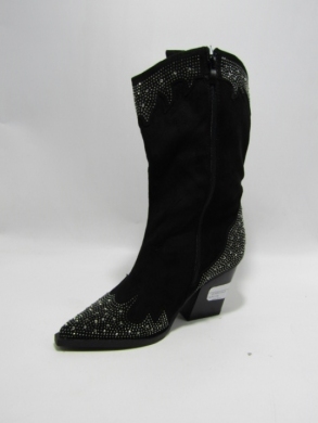 Kozaki damskie na obcasie (36-41) 9699A BLACK