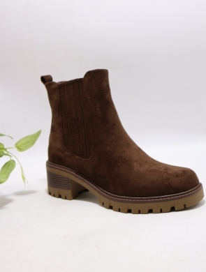 Botki damskie ocieplane na obcasie (36-41) WZ-71 BROWN