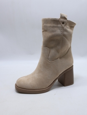 Botki damskie ocieplane na obcasie (36-41) HQ343 BEIGE