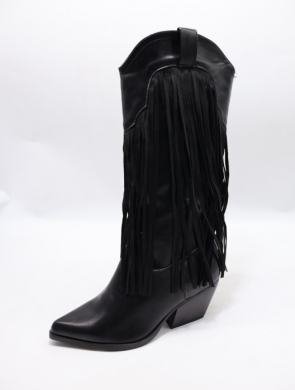 Kozaki damskie na obcasie (36-41) 9257 BLACK