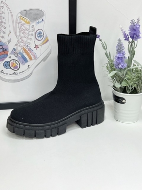 Botki damskie na płaskim (36-41) PC162 BLACK