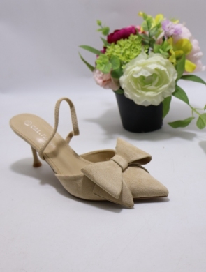 Klapki damskie na szpilce (36-41) B-723 BEIGE