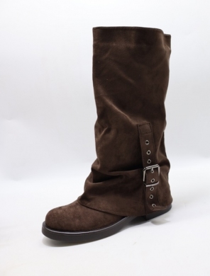 Kozaki damskie na obcasie (36-41) 1131 BROWN