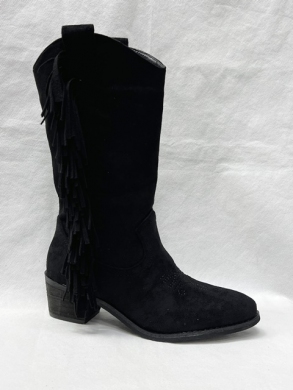 Kozaki damskie ocieplane na obcasie (36-41) F171 BLACK