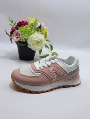 Buty sportowe damskie na płaskim (36-41) 0-1775 WH/PINK