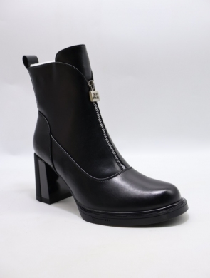 Botki damskie ocieplane na obcasie (36-41) B-117 BLACK-SKO