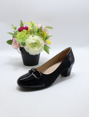 Czółenki damskie na obcasie (36-41) 2804-3 BLACK