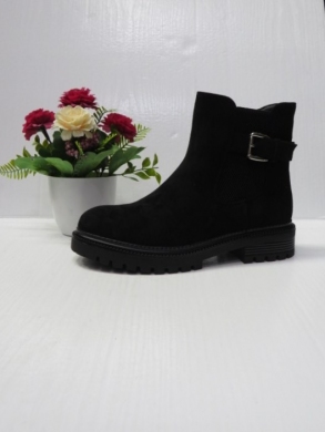 Botki damskie ocieplane na płaskim (36-41) 9176 BLACK