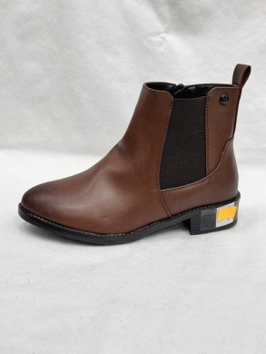 Botki damskie ocieplane na płaskim (36-41) Z622-3 BROWN